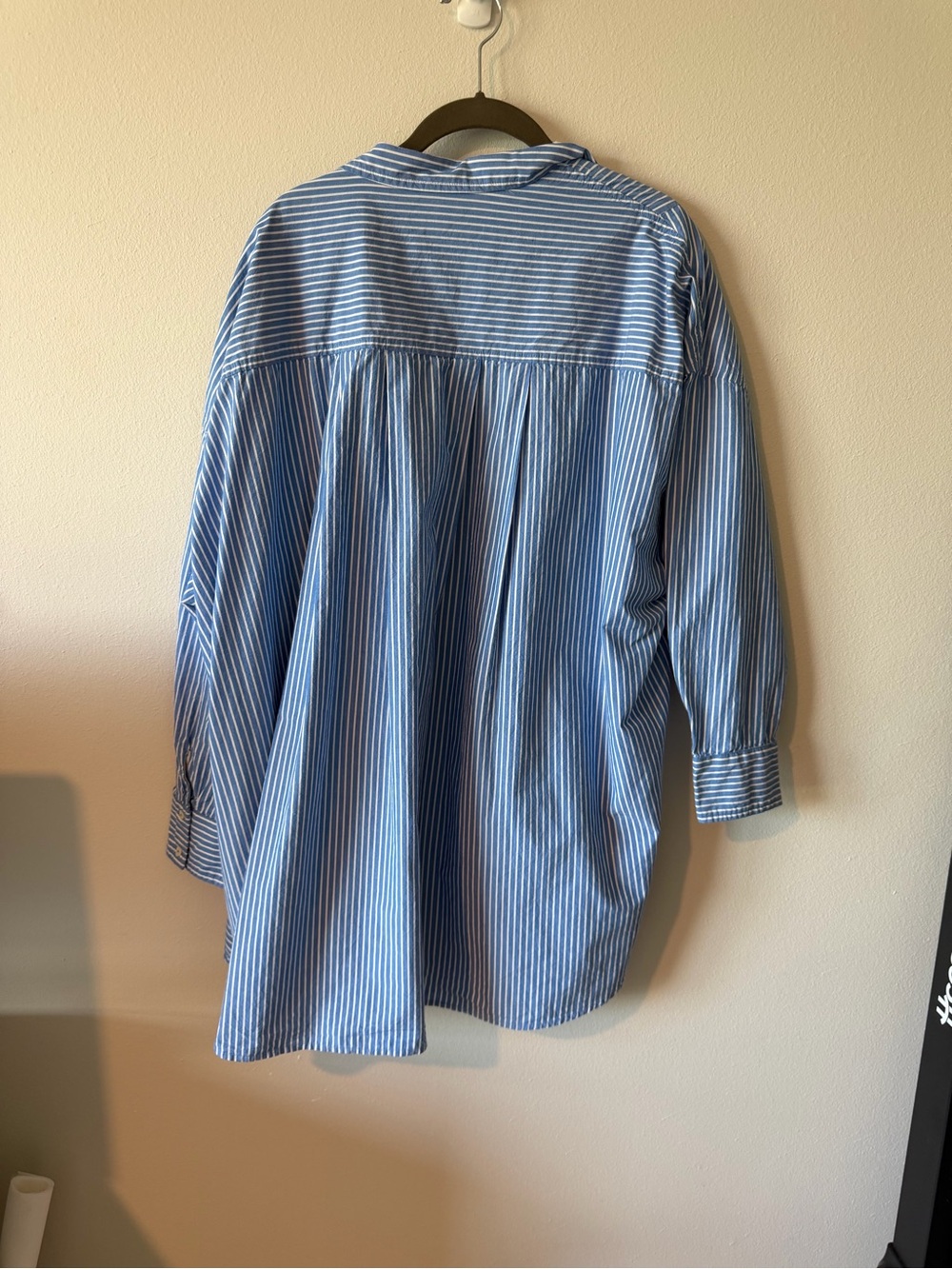 Anthropologie LyreBird Cotton Oversized Buttondown Shirt (Blue Motif) (S) - Picture 7 of 7